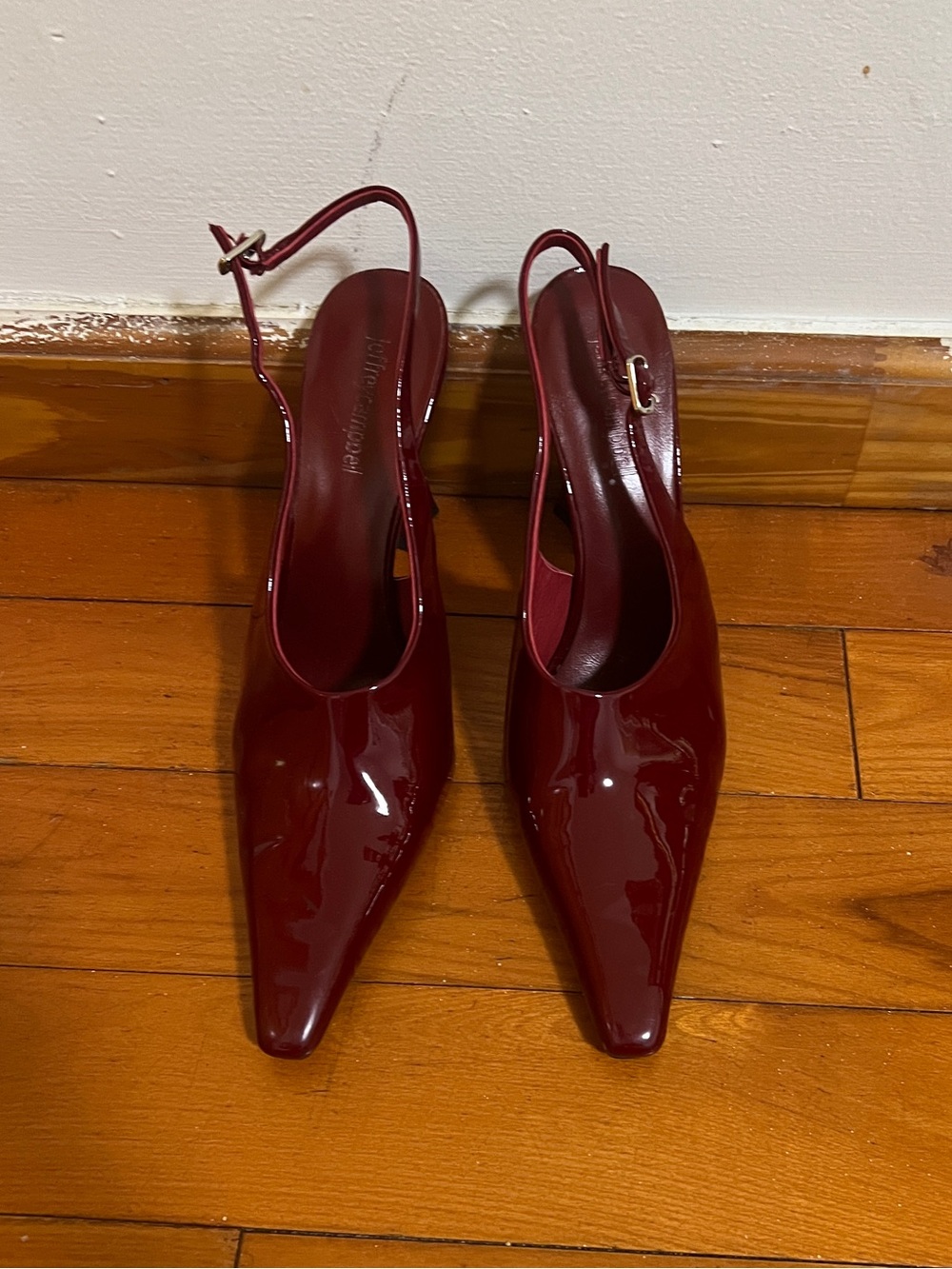 Jeffrey Campbell Burgundy Patent Pointed Slingback Pumps